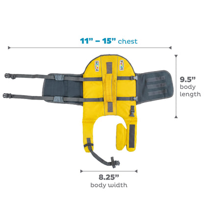 Outward Hound Granby Splash Dog Life Jacket with Handle, Reflective Floating Vest for Swimming & Boating, Maximum Buoyancy, All Skill Levels, Extra-Small Dogs & Puppies (11–15" Girth), Yellow, X-Small 🍁 All In One Marketplace Canada