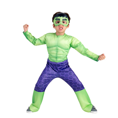 Marvel Hulk Official Toddler Halloween Costume - Premium Quality Padded Jumpsuit and Fabric Mask (3T-4T)