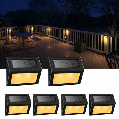 Solar Lights for Steps Decks Pathway Yard Stairs Fences, LED lamp, Rainproof, Black Metal case, 6 Pack 🍁 All In One Marketplace Canada