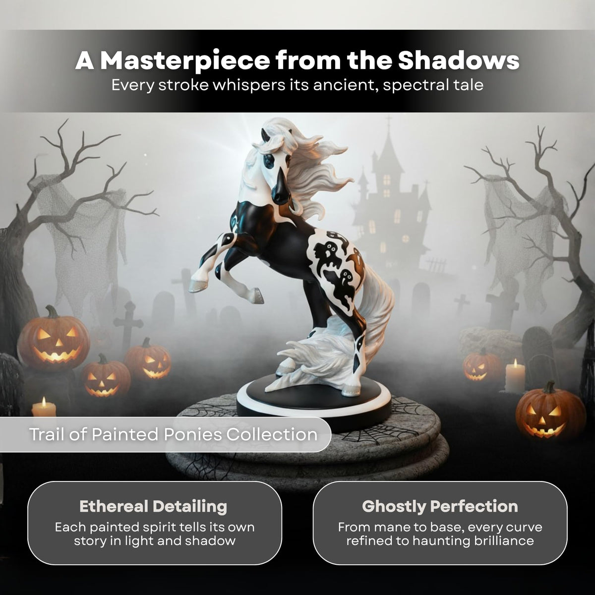 Enesco the Trail of Painted Ponies Halloween Ghost Horse Figurine, 10.3 Inch, Multicolor