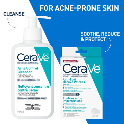 CeraVe Spot Barrier Patches, Hydrocolloid Acne Spot Patch with Niacinamide & 3 Essential Ceramides, Invisible on All Skin Tones, for Acne-Prone & Sensitive Skin, 22 count 🍁 All In One Marketplace Canada