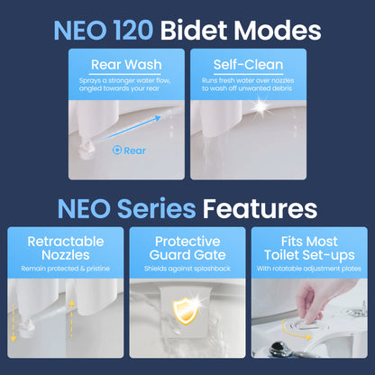LUXE Bidet NEO 120 - Bidet Attachment for Toilet Seat, Blue 🍁 All In One Marketplace Canada