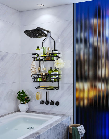 HapiRm Shower Caddy Hanging - 3 Tier Over Shower Head Caddy, No Drilling Shower Organizer Hanging with 2 Soap Holder & 12 Hooks, Bathroom Shower Shelves for Shampoo, Soap 🍁 All In One Marketplace Canada
