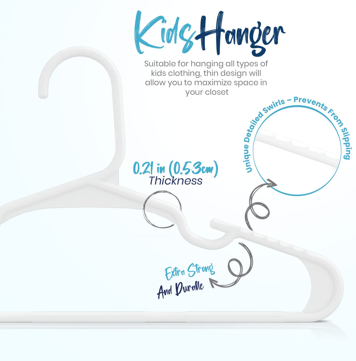 Utopia Home Kids Hangers - Plastic Baby Hangers for Closet - Childrens Hangers for Clothes & Infant Hangers for Closet - Ideal for Everyday Standard Use (White, Pack of 60) 🍁 All In One Marketplace Canada