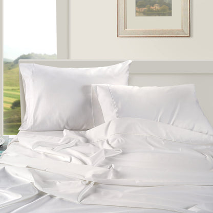 100% Egyptian Cotton Queen Sheets - 1000 Thread Count White Bed Sheets for Queen Size Bed, Long Staple Cotton Bedding Sheets, Sateen Weave, Luxury Hotel Sheets, Fits 17" Mattress 🍁 All In One Marketplace Canada