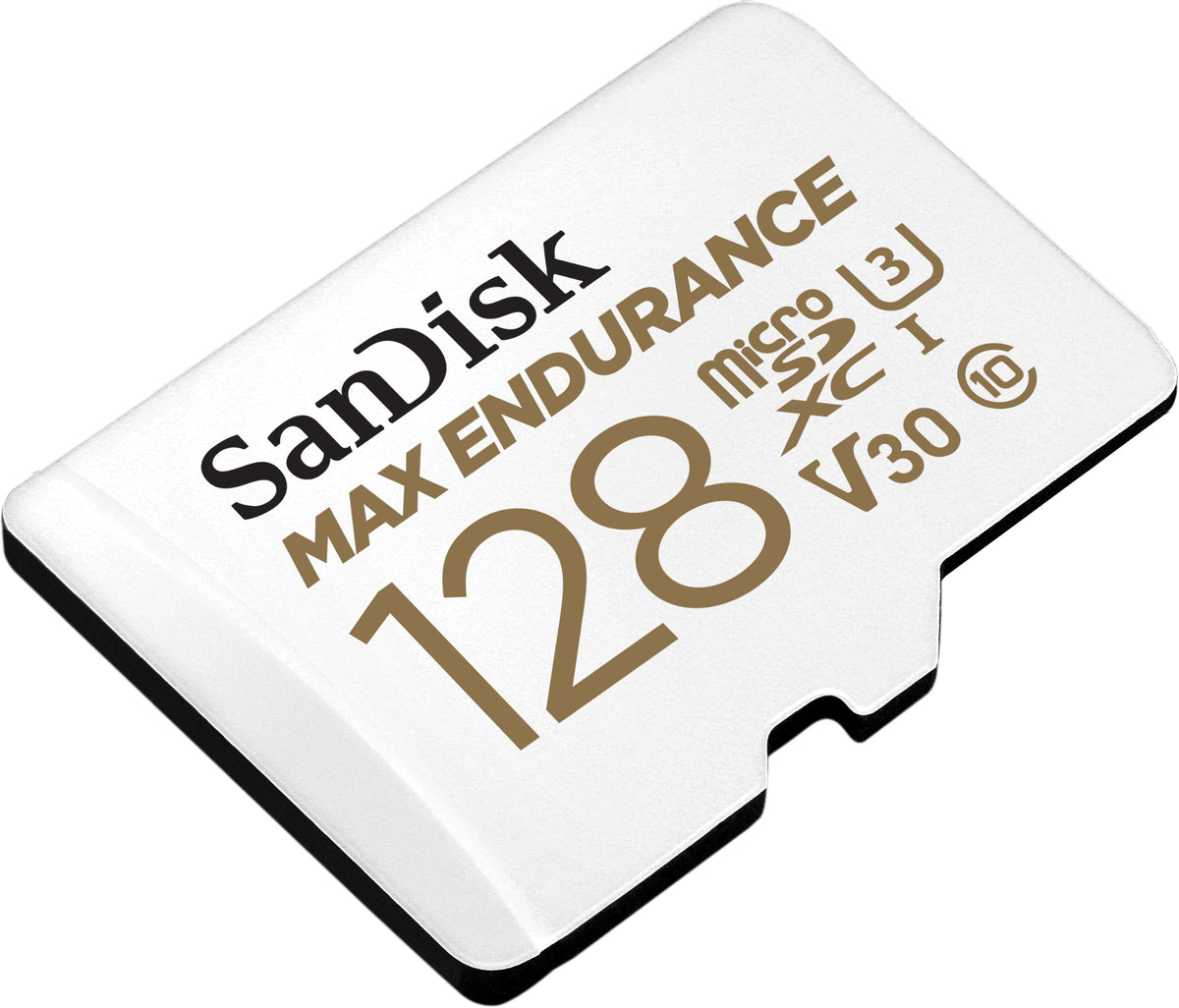 SanDisk 128GB MAX Endurance microSDXC Card with Adapter for Home Security Cameras and Dash cams - C10, U3, V30, 4K UHD, Micro SD Card - SDSQQVR-128G-GN6IA