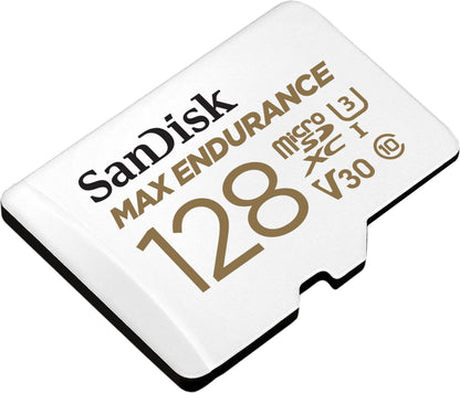SanDisk 128GB MAX Endurance microSDXC Card with Adapter for Home Security Cameras and Dash cams - C10, U3, V30, 4K UHD, Micro SD Card - SDSQQVR-128G-GN6IA