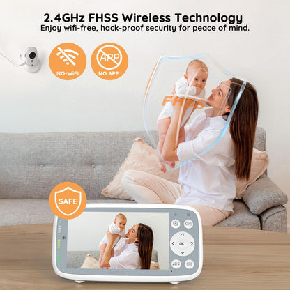 2026 Upgraded Boifun Baby Monitor No Wi-Fi, Baby Camera with 4" 720P IPS Screen, Night Vision, 3X Zoom, Two-Way Audio, Temperature Monitoring, Lullabies, Sound Detection, Just Turn On & Go 🍁 All In One Marketplace Canada