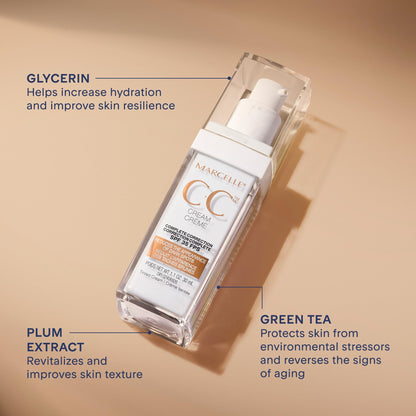 Marcelle CC Cream SPF 35, Fair, 12-in-1 Tinted Moisturizer, Complete Coverage & Correction, Hypoallergenic, Fragrance-Free, Paraben-Free, Oil-Free, Non-Comedogenic, Vegan, Cruelty-Free, 30 mL 🍁 All In One Marketplace Canada