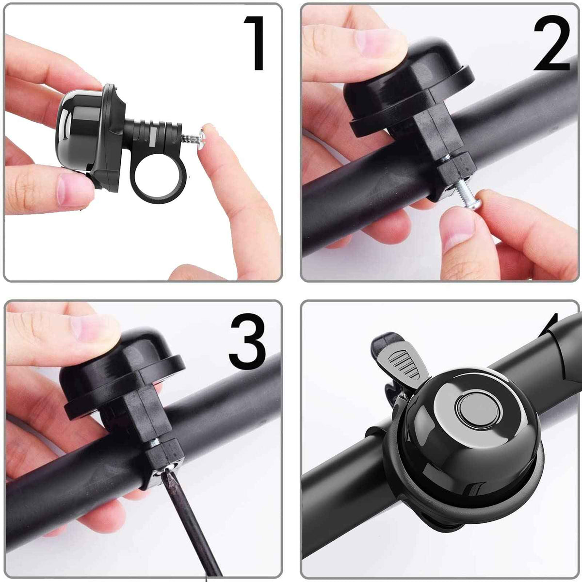 2 Pack Classic Bike Bell, Bicycle Bell | Loud Crisp Clear Sound for City Commuting & Mountain Bikes, BMX Bike, Sports Bike, Durable & Easy-Thumb Hit for Adults Kids, Right Hand/Left Hand Use - Black 🍁 All In One Marketplace Canada