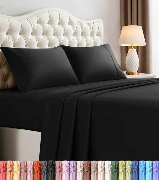 Utopia Bedding Queen Bed Sheet Set - 4 Piece Bedding - Soft Brushed Microfiber Fabric - Shrinkage & Fade Resistant - Easy Care (Black) 🍁 All In One Marketplace Canada