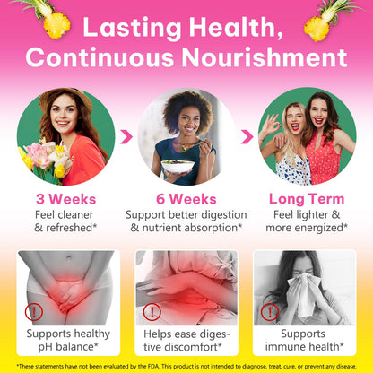 Probiotics Gummies for Women Wellness, Pineapple Flavor, 60 Gummies (1 Pack) 🍁 All In One Marketplace Canada