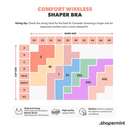 SHAPERMINT Wireless Bras for Women - Full Support Seamless Bralette, Compression Sports Bra, Plus Size Minimizer Bras, Padded Wirefree Bra for Women White 🍁 All In One Marketplace Canada