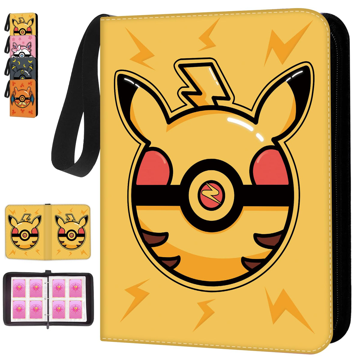 Trading Card Binder, 400 Pocket Cards Holder, 50 Double Sided Removable Pages, Portable Cards Album Holder Card Collection Xmas Gifts for Kids Stocking Stuffers, Yellow 🍁 All In One Marketplace Canada