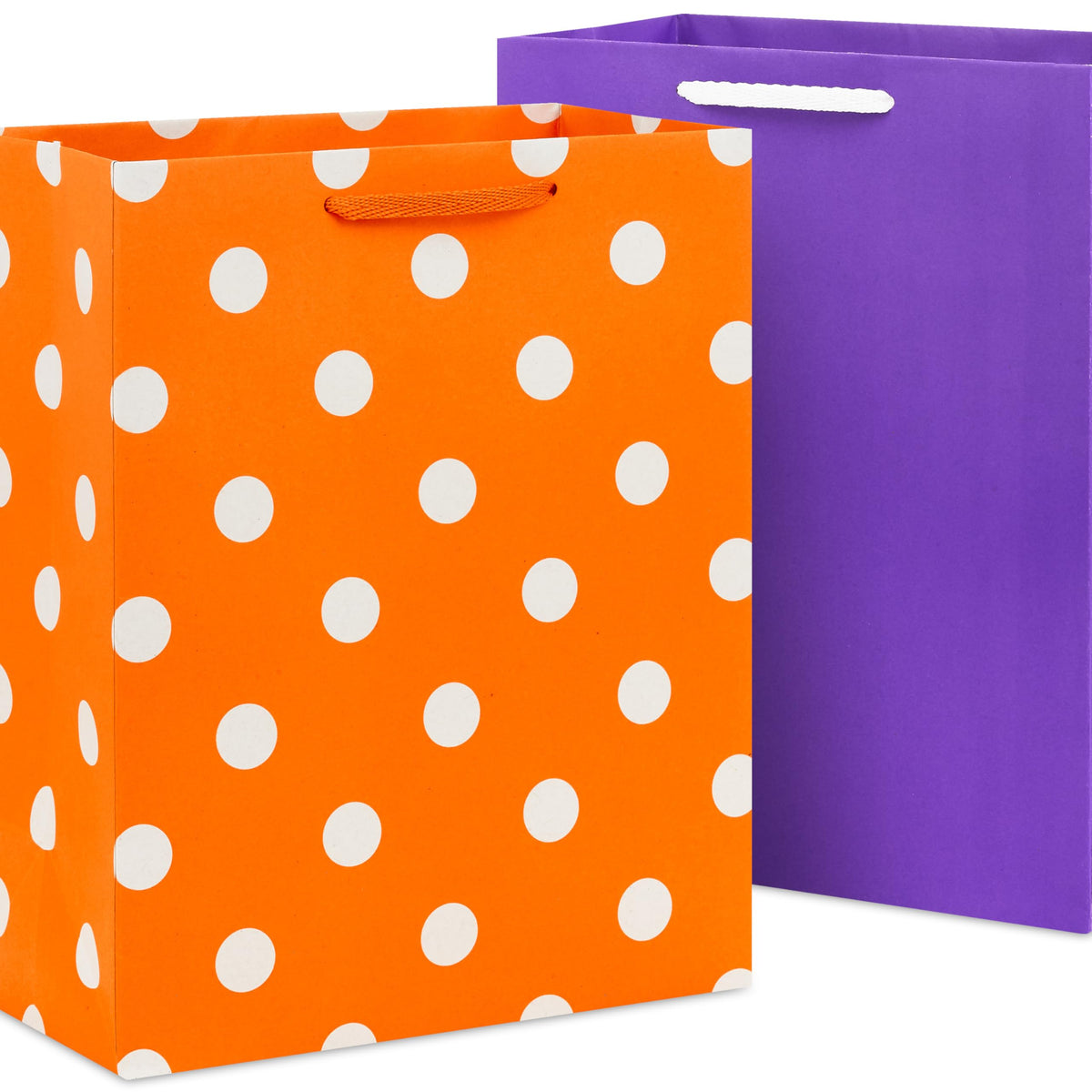 Hallmark Halloween Assorted Gift Bags Bulk - Black, Orange and Purple (12 Bags: 5 Medium 9", 4 Large 13", 3 Extra Large 15") Stripes, Polka Dots, Solids for Kids, Teachers, Birthdays