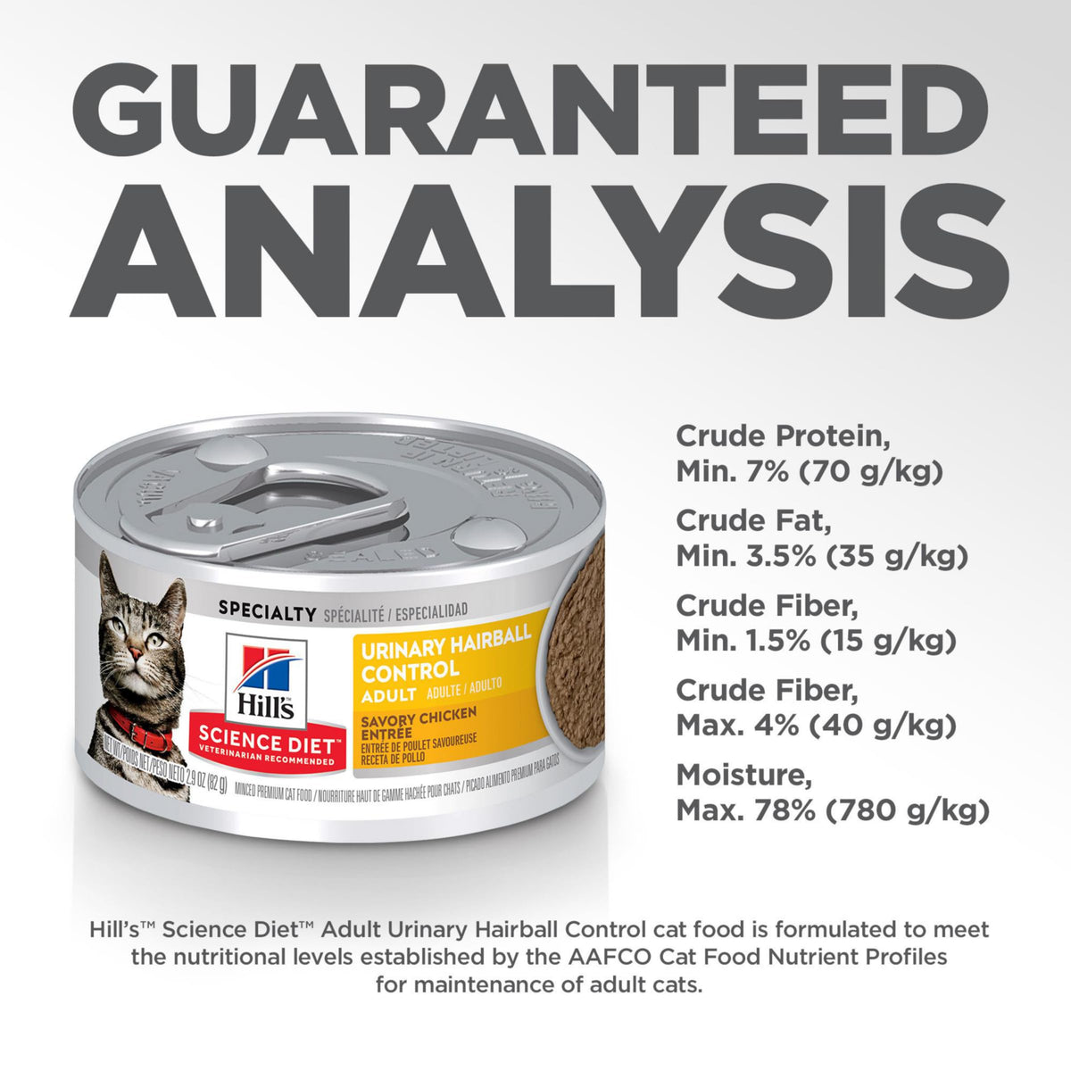 Hill's Science Diet Urinary Hariball Control, Adult 1-6, Urinary Track Health & Hairball Control Support, Wet Cat Food, Chicken Minced, 2.9 oz Can, Case of 12 🍁 All In One Marketplace Canada