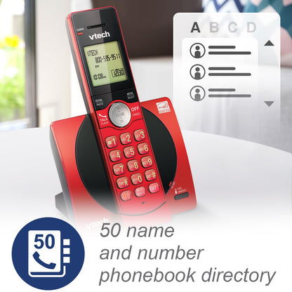 VTech DECT 6.0 Single Handset Cordless Phone with CID, Backlit Keypad and Screen, Full Duplex Handset Speakerphone, and Call Block Red 🍁 All In One Marketplace Canada