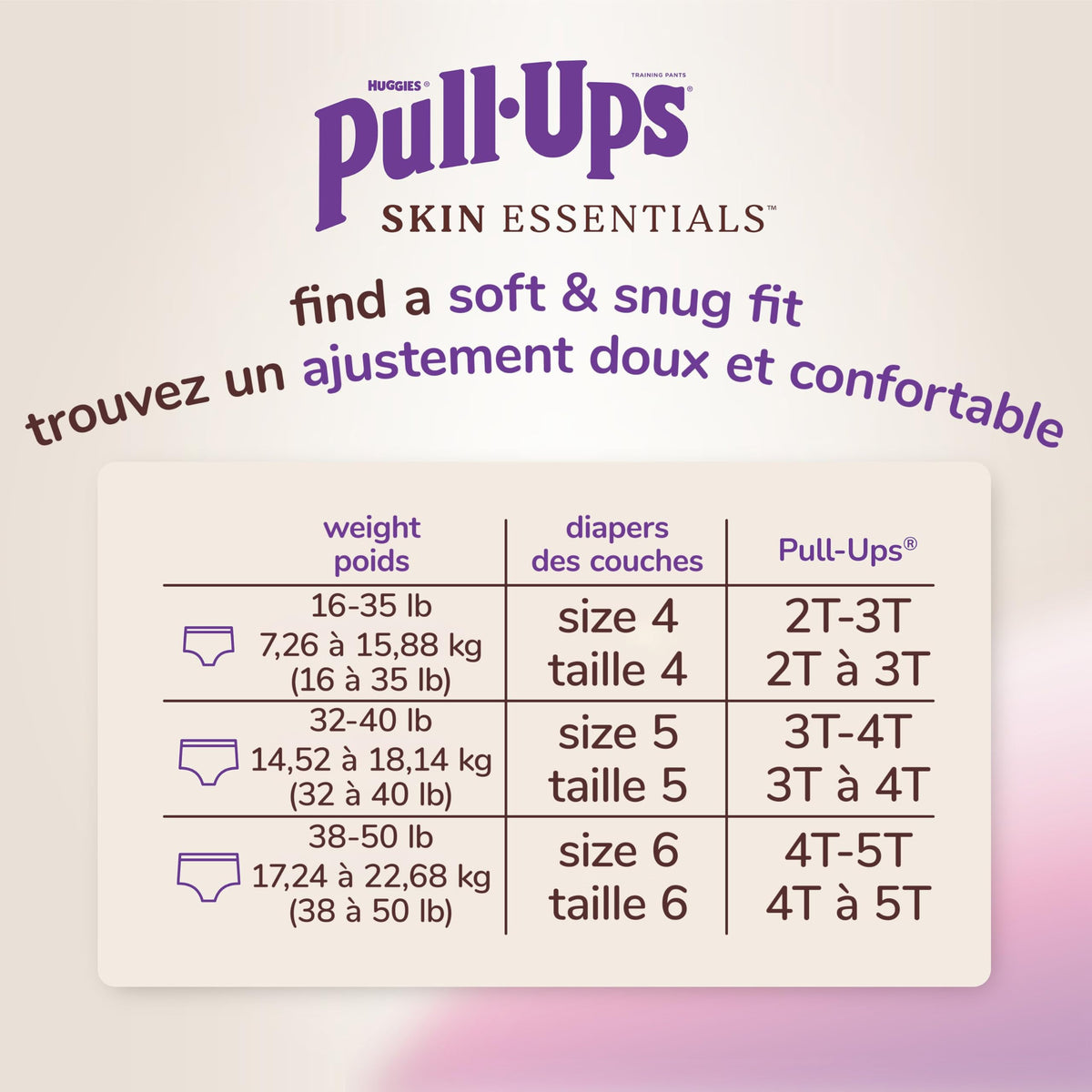 Pull-Ups Girls' Skin Essentials Training Pants, 4T-5T, 46 Ct 🍁 All In One Marketplace Canada