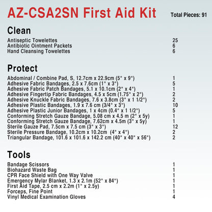 First Aid Central AZ-CSA2SN Type 2 25-Person Basic First Aid Kit, 91 Pieces 🍁 All In One Marketplace Canada