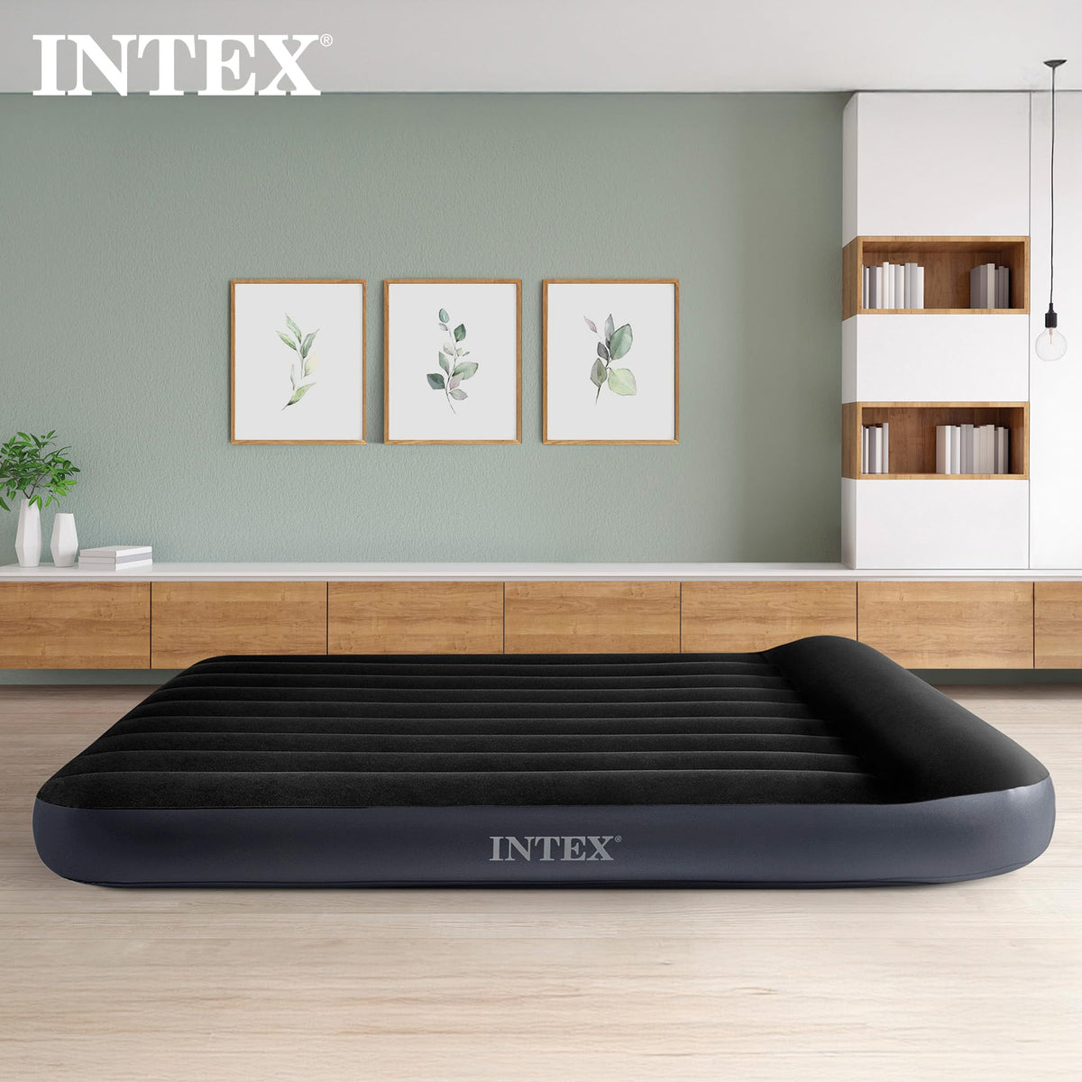 INTEX 64145ED Dura-Beam Standard Pillow Rest Air Mattress: Fiber-Tech – Twin Size – Built-in Electric Pump – 10in Bed Height – 300lb Weight Capacity 🍁 All In One Marketplace Canada