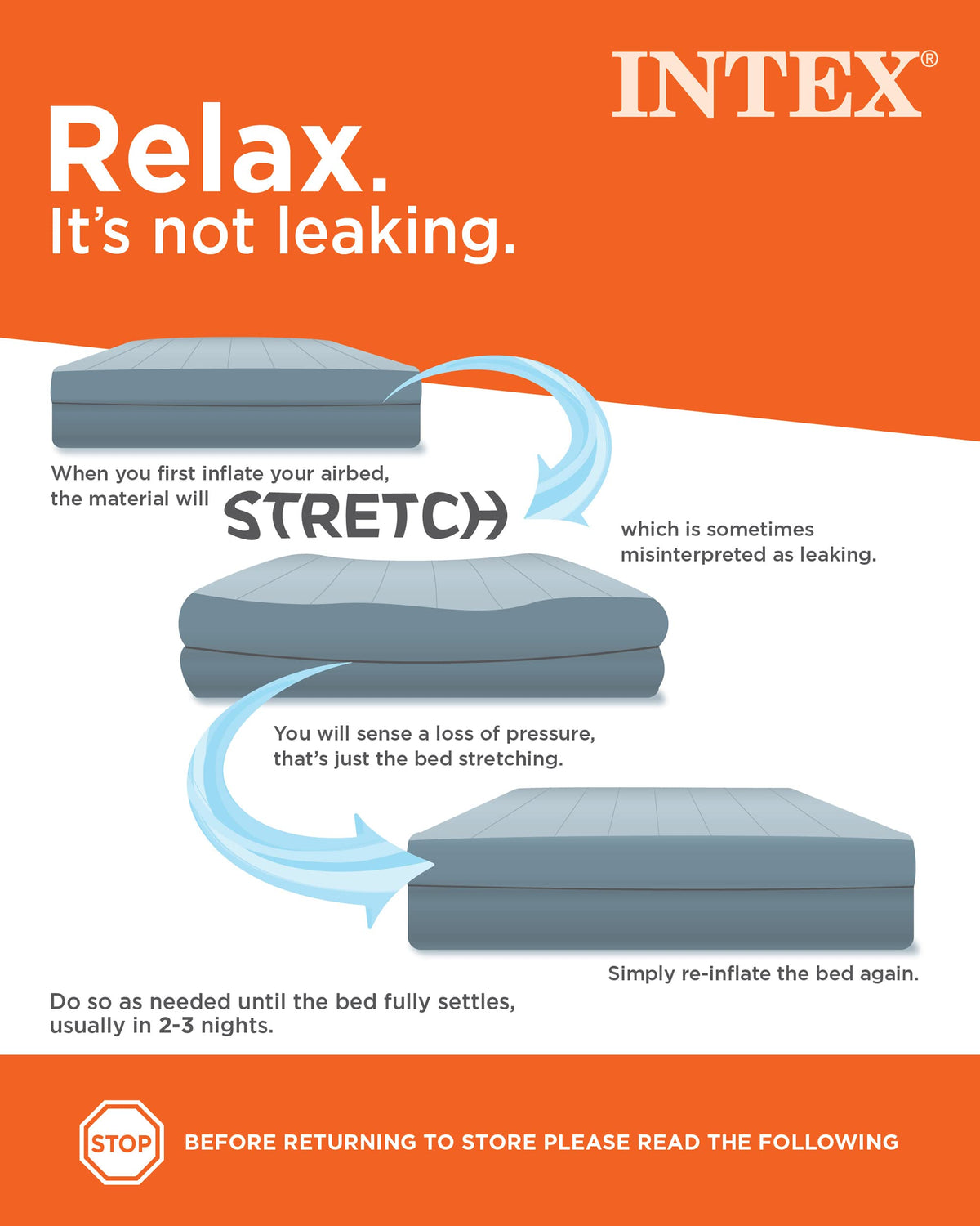 INTEX 64778E Dura-Beam Standard Prestige Air Mattress: Fiber-Tech – Full Size – 10in Bed Height – 600lb Weight Capacity – Pump Included 🍁 All In One Marketplace Canada