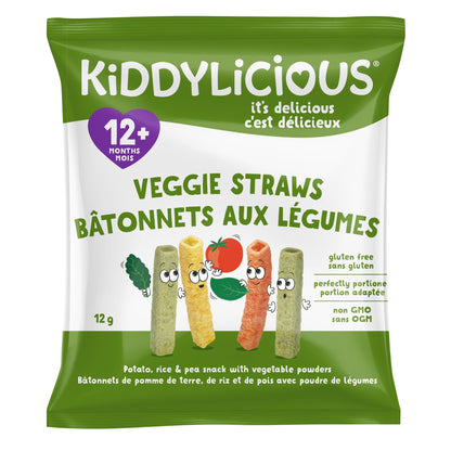 Kiddylicious Veggie Straws | 12+ Months | 9 Portions | 108g 🍁 All In One Marketplace Canada