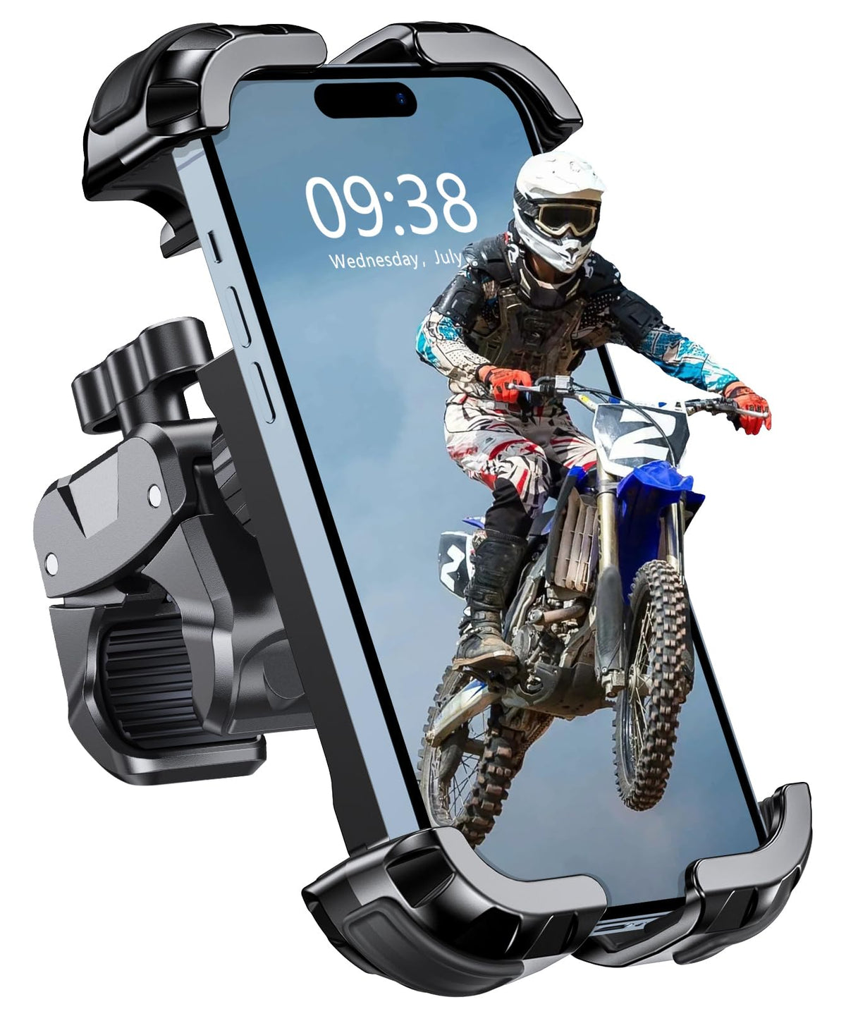 WOCBUY Bike Phone Mount, Upgrade [1s Lock][Secure Protection] Motorcycle Phone Mount, [360° Rotatable] Phone Holder for Bike Handlebar Compatible with iPhone/Samsung 4.7-6.8" Cell Phone 🍁 All In One Marketplace Canada