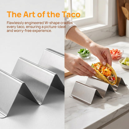 Bekith Stainless Steel Taco Holder Stand 6 Pack, Taco Holder Stand Tray with Handles, Up to 3 Tacos Each Keeping Shells Upright, Stylish Taco Shell Holders, Oven, Grill and Dishwasher Safe 🍁 All In One Marketplace Canada