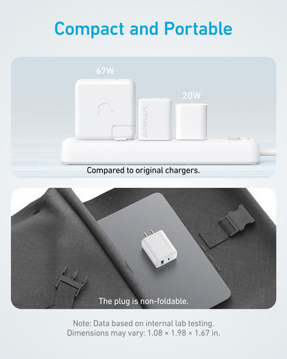 Anker iPhone 17/16 Charger, 2-Pack 20W Fast USB C Charger Block, for iPhone 17/16/16 Pro Max/15 Series/iPad Pro and More (2 Pack & 2 Cable)(White) 🍁 All In One Marketplace Canada