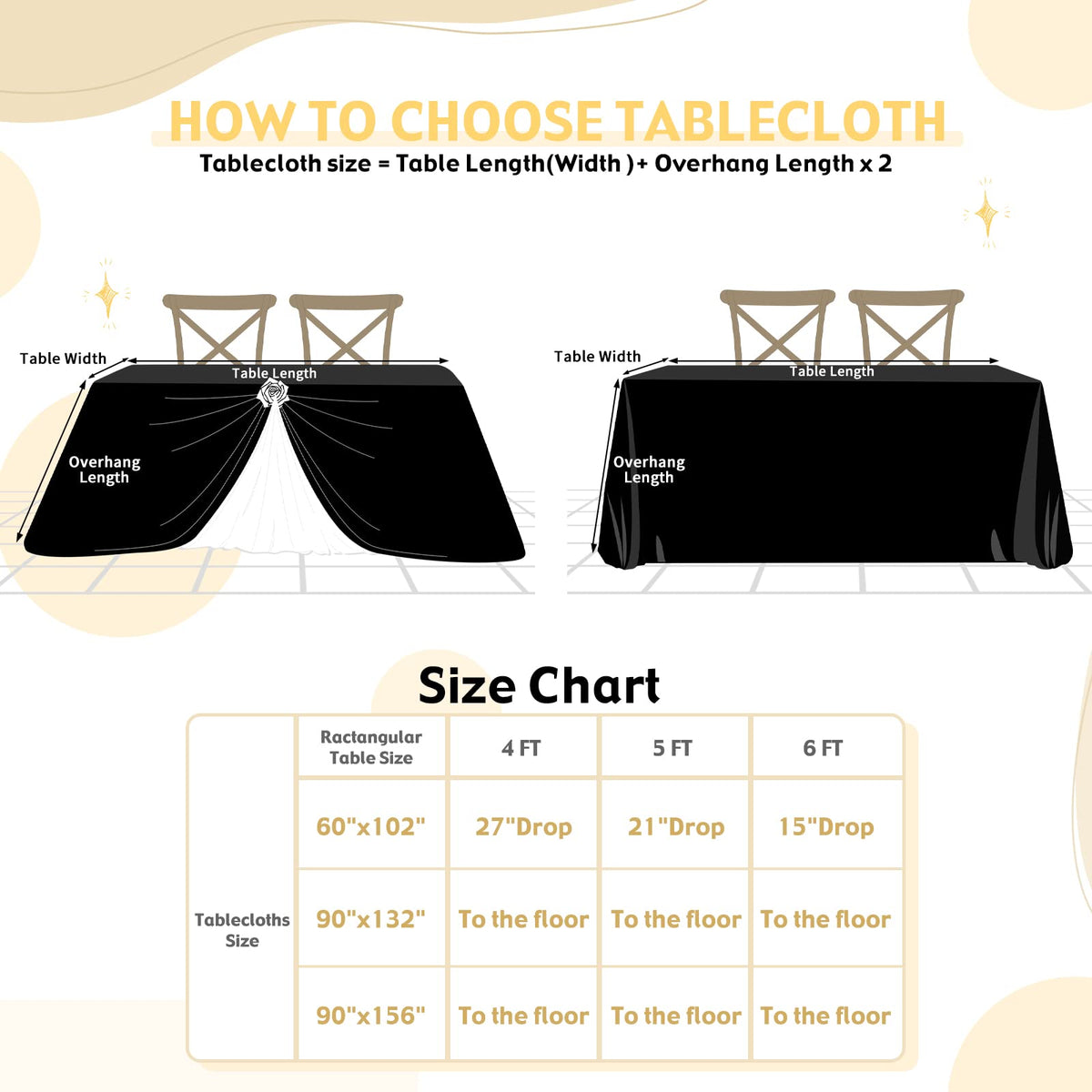 SoarDream Black Sequin Tablecloth 90x156 Inch Rectangle Wedding Tablecloth for Birthday Baby Shower Graduation Indoor Outdoor Halloween Party Table Decorations