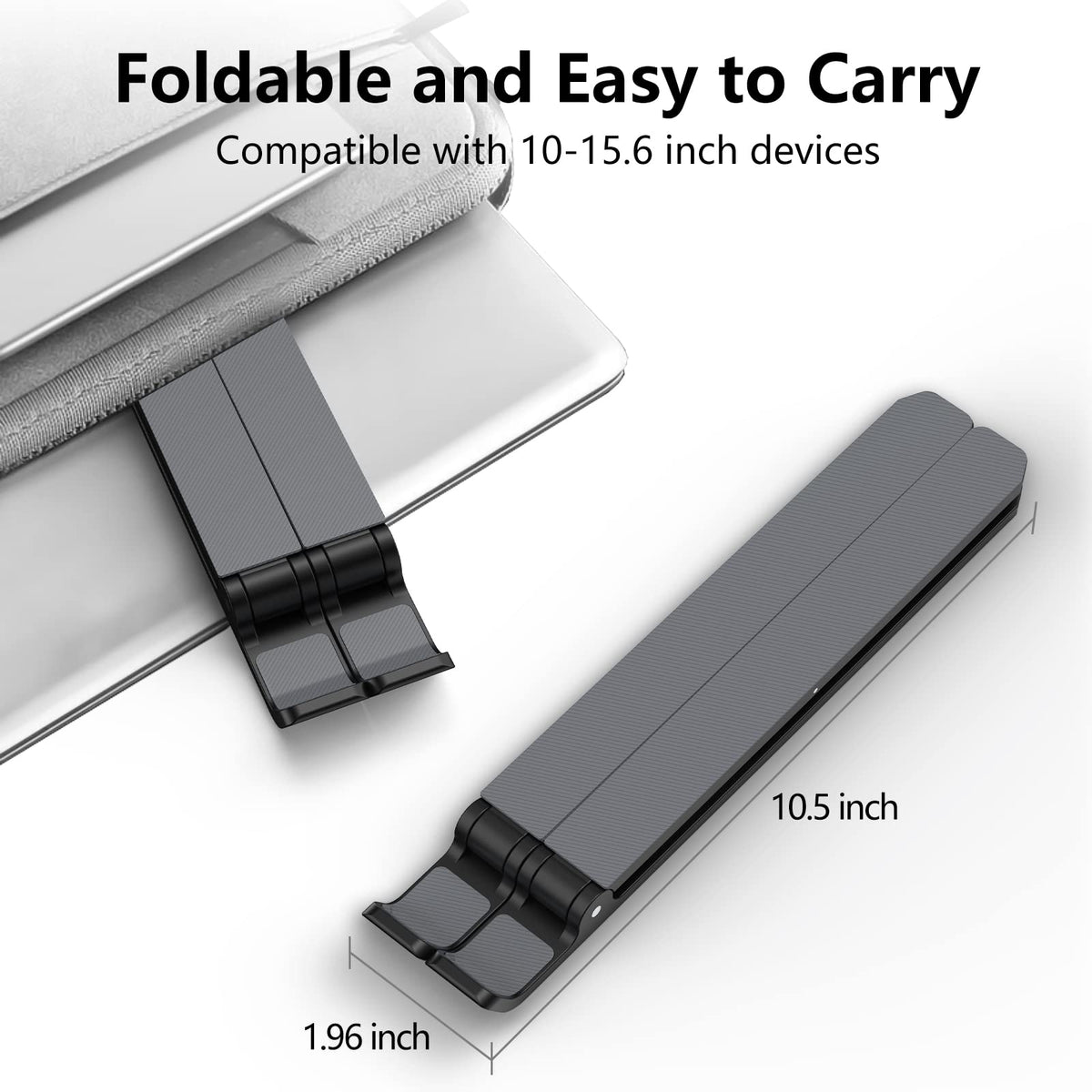 Laptop Stand for Desk, Adjustable Laptop Riser ABS+Silicone Foldable Portable Laptop Holder, Ventilated Cooling Pad Notebook Stand for 10-15.6” Laptops,Tablet-Black 🍁 All In One Marketplace Canada