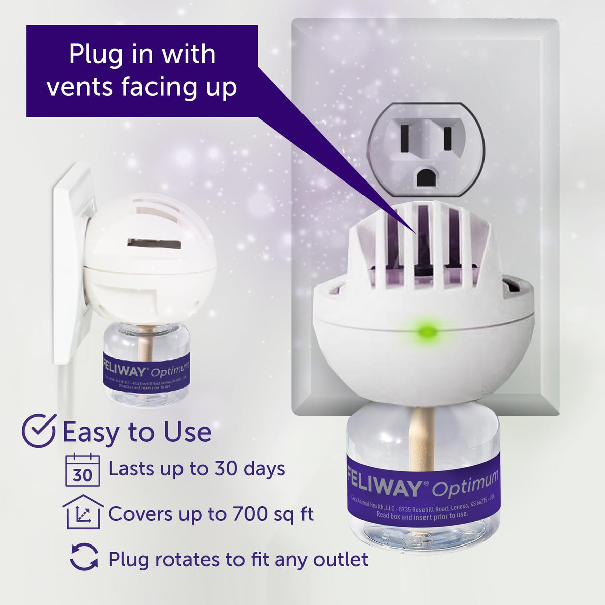 FELIWAY Optimum Starter Kit, Promotes Calmness AND Harmony in Cats & Kittens, VHP Registered NN.P5V2, includes 1 Diffuser 1 Refill, Lasts 30 Days, Cat Calming Pheromones, 48ml 🍁 All In One Marketplace Canada