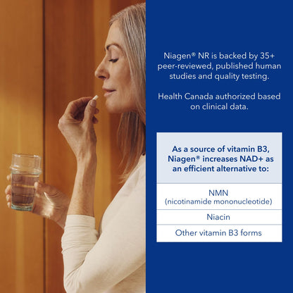 NAD Supplement 120 Capsules, 60 Servings, 300mg Per Serving, Clinically Proven to Increase NAD+, Patented Nicotinamide Riboside Vitamin B3, Cellular Health & Energy Metabolism, Health Canada Licenced 🍁 All In One Marketplace Canada