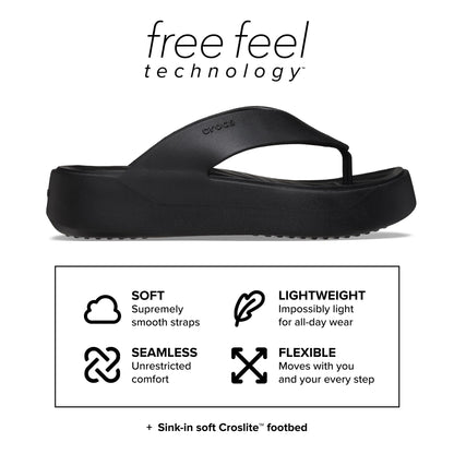 Crocs Women's Getaway Platform Flip Flops, Wedge Sandals for Women, Black, 7 🍁 All In One Marketplace Canada