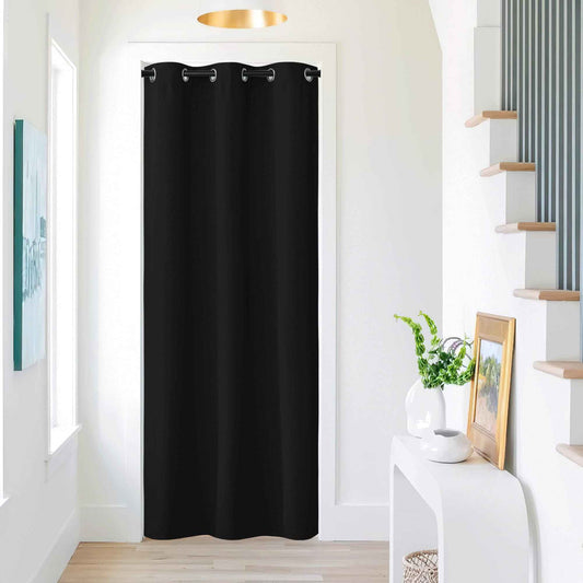 NICETOWN Black Doorway Curtains 84 Inch Length, Thermal Insulated Grommet Closet Door Curtain Room Divider Temporary Halloween Window Treatment for Bedroom, 1 Panel, 42 Inch Wide