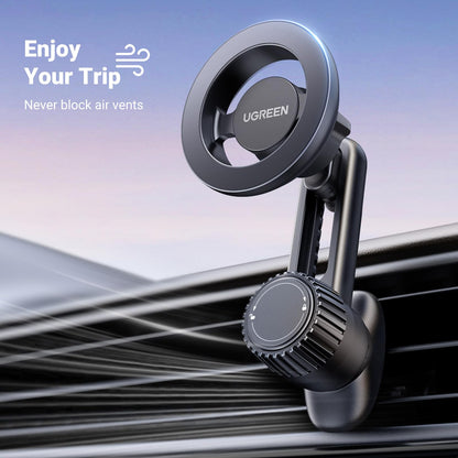 UGREEN Magsafe Phone Mount for Car, Not Blocking Air Vent, with 2 Metal Rings for All Phones Strengthen Magnetic Car Phone Holder Compatible with iPhone 17 16 15 Pro Max 14 13 12 Pro Mini MagSafe Case 🍁 All In One Marketplace Canada