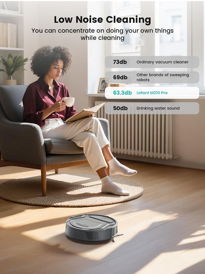 Lefant M210Pro Robot Vacuum Cleaner, 6 Cleaning Modes, 200 Mins Runtime, 4000Pa Suction, SmartSense Technology, Multi-Surface Cleaning, Ideal for Pet Hair and Hard Floor 🍁 All In One Marketplace Canada