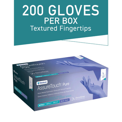 Medicom AssureTouch Pure Nitrile Medical Exam Gloves, Large 3-Mil 200 Count, Disposable Latex Free Gloves, Powder Free 🍁 All In One Marketplace Canada