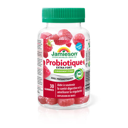Jamieson Extra Strength Probiotic. 30 Gummies. 5 Billion CFU, Berry Blast Flavour, Improves Digestive Health, and Supports a Healthy Microbiome, No Artificial Colours, Flavours, or Preservatives 🍁 All In One Marketplace Canada