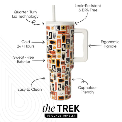 Simple Modern Halloween Tumbler with Handle | 40oz | Stamps