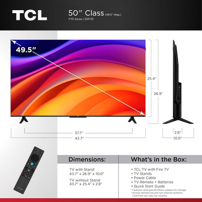 TCL 50" F7D Class 4K UHD HDR QLED Smart TV with Fire TV – 50F7D 🍁 All In One Marketplace Canada