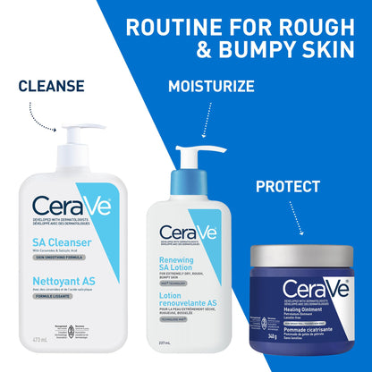 CeraVe SALICYLIC ACID Lotion, Renewing SA Exfoliating Body Lotion for Dry, Rough & Bumpy Skin, Psoriasis, Keratosis Pilaris, Itching & Flaking. With Lactic Acid, Hyaluronic Acid, Fragrance Free, 237ML 🍁 All In One Marketplace Canada