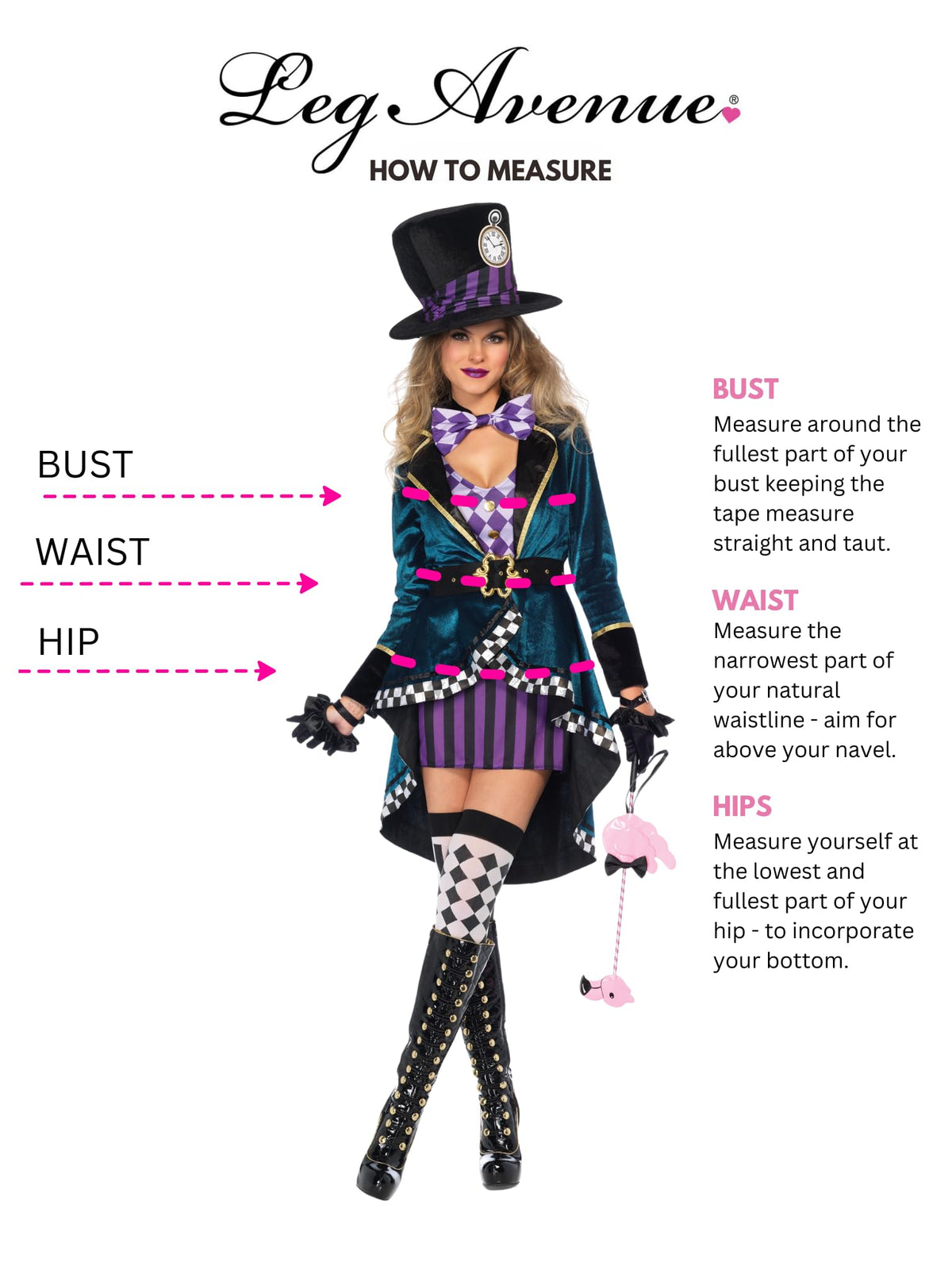 Leg Avenue Women's Delightful Mad Hatter Halloween Costume, Multi, X-Large