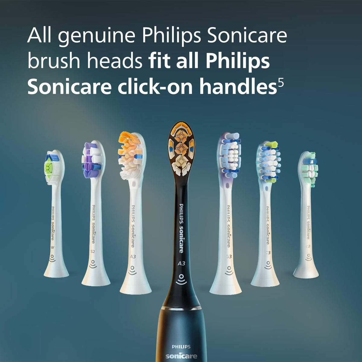 Philips Sonicare C3 Two-in-One - Genuine Replacement Electric Toothbrush Heads, Black, 2 Pack, HX9042/95 🍁 All In One Marketplace Canada