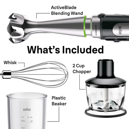 Braun MultiQuick 7 3-in-1 Immersion Blender with Food Processor – Powerful Handheld Electric Stick Blender - Emulsifier for Chopping, Beating & Whisking - Ideal for Soup, Puree, Smoothies & More 🍁 All In One Marketplace Canada