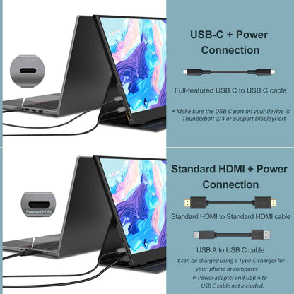 InnoView Portable Monitor, 15.6 Inch FHD 1080P USB C HDMI Second External Monitor for Laptop, Desktop, MacBook, Phones, Tablet, PS5/4, Xbox, Switch, Built-in Speaker with Smart Cover 🍁 All In One Marketplace Canada