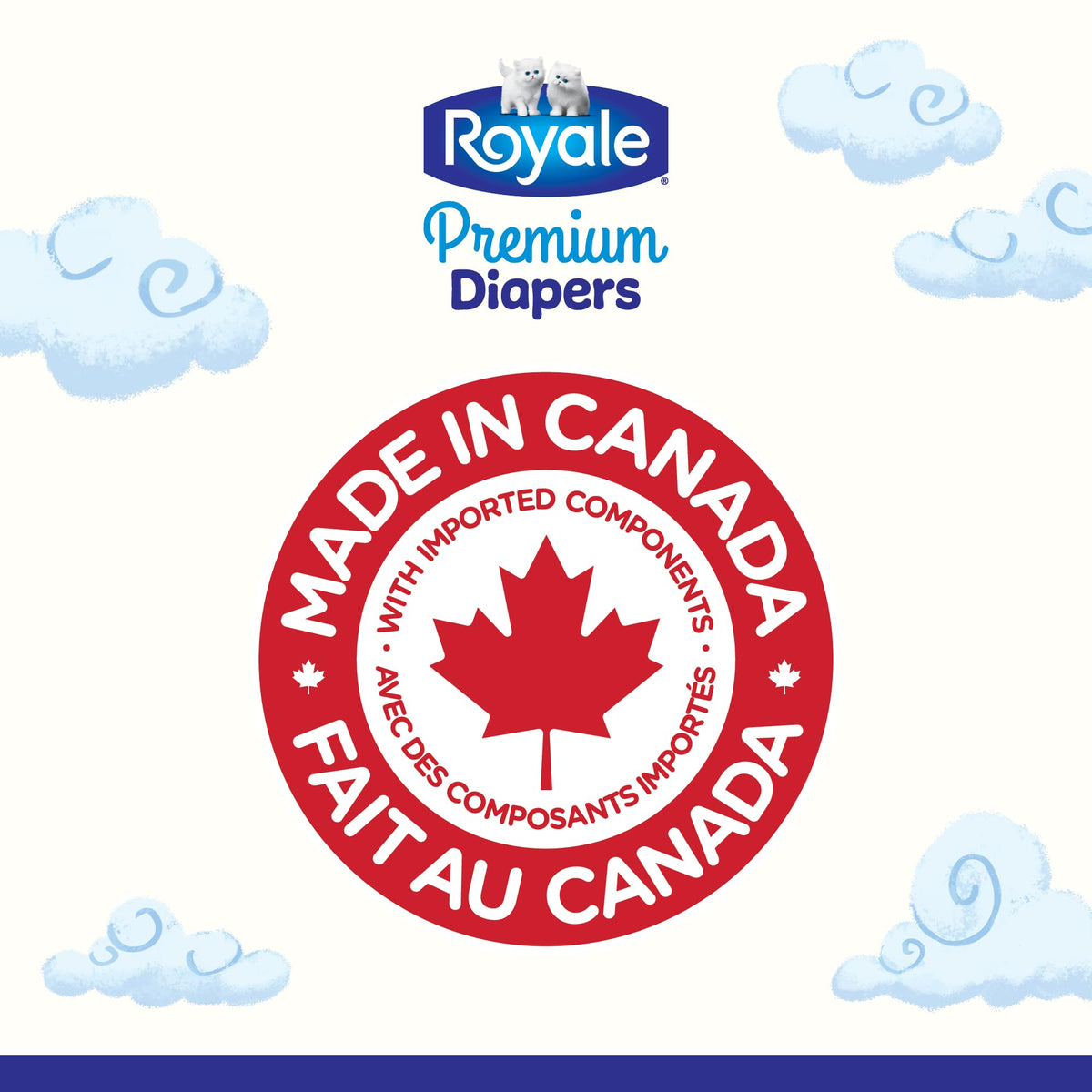 Royale Premium Diapers, Size 1 (8-14 lb), 198 Count, Disposable Baby Diapers (Packaging may vary) 🍁 All In One Marketplace Canada