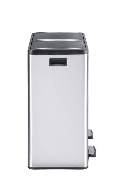 The Step N' Sort 18.5 Gallon Extra Large Capacity, Soft-Step, Dual Trash and Recycling Bin with Removable Inner Bins. Silver 🍁 All In One Marketplace Canada