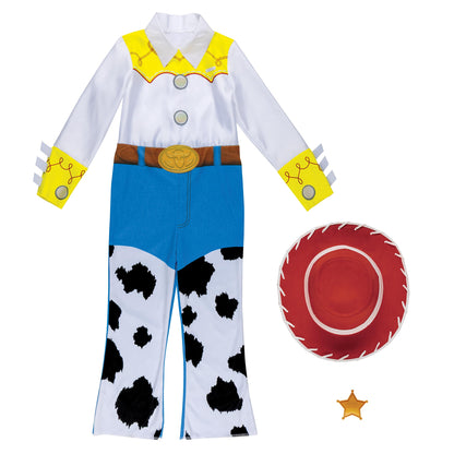 Disney Toy Story Sheriff Jessie Costume for Kids, Official Toy Story 5 Halloween Dress Up Outfit, Size (3T-4T)