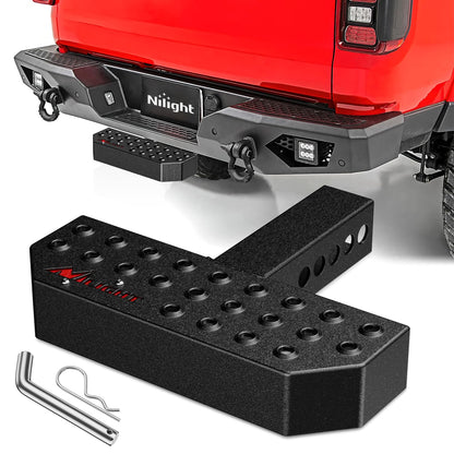 Nilight Hitch Step with 2" Hitch Receiver Rear Bumper Guard Protector 11.9 Inch with 5/8” Hitch Pin Clip Upgraded Textured Black Anti Slip Hitch Step Bar for Pickup Truck Car SUV 🍁 All In One Marketplace Canada